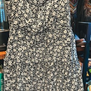 Floral Black and White Dress